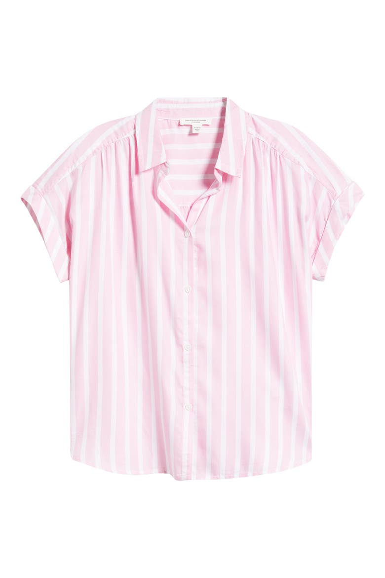 Darby Short Sleeve Button-Up Shirt, Alternate, color, SUPER PINK