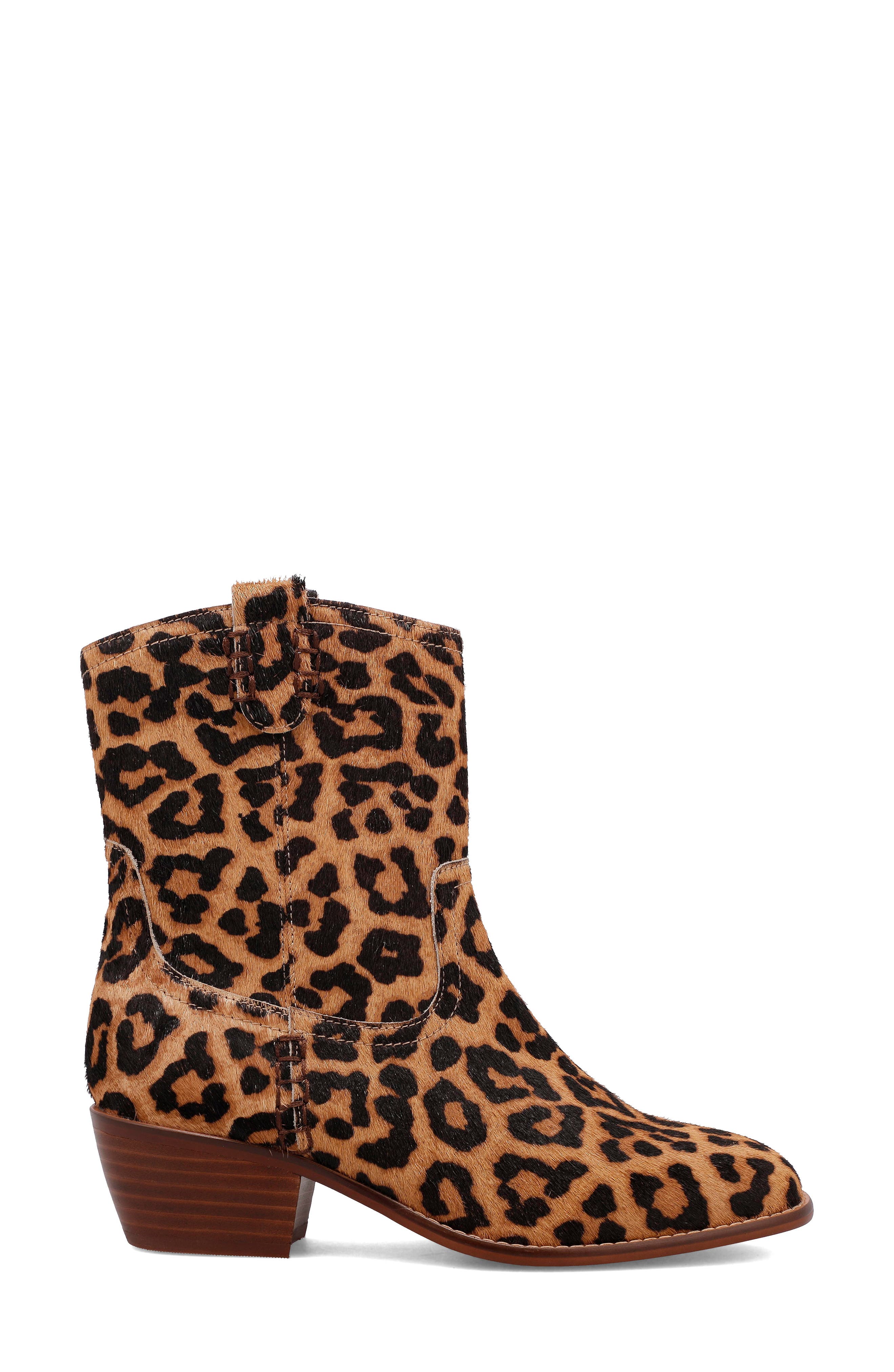 MIA Limited Edition Lauryn Genuine Calf Hair Bootie, Alternate, color, Leopard Print
