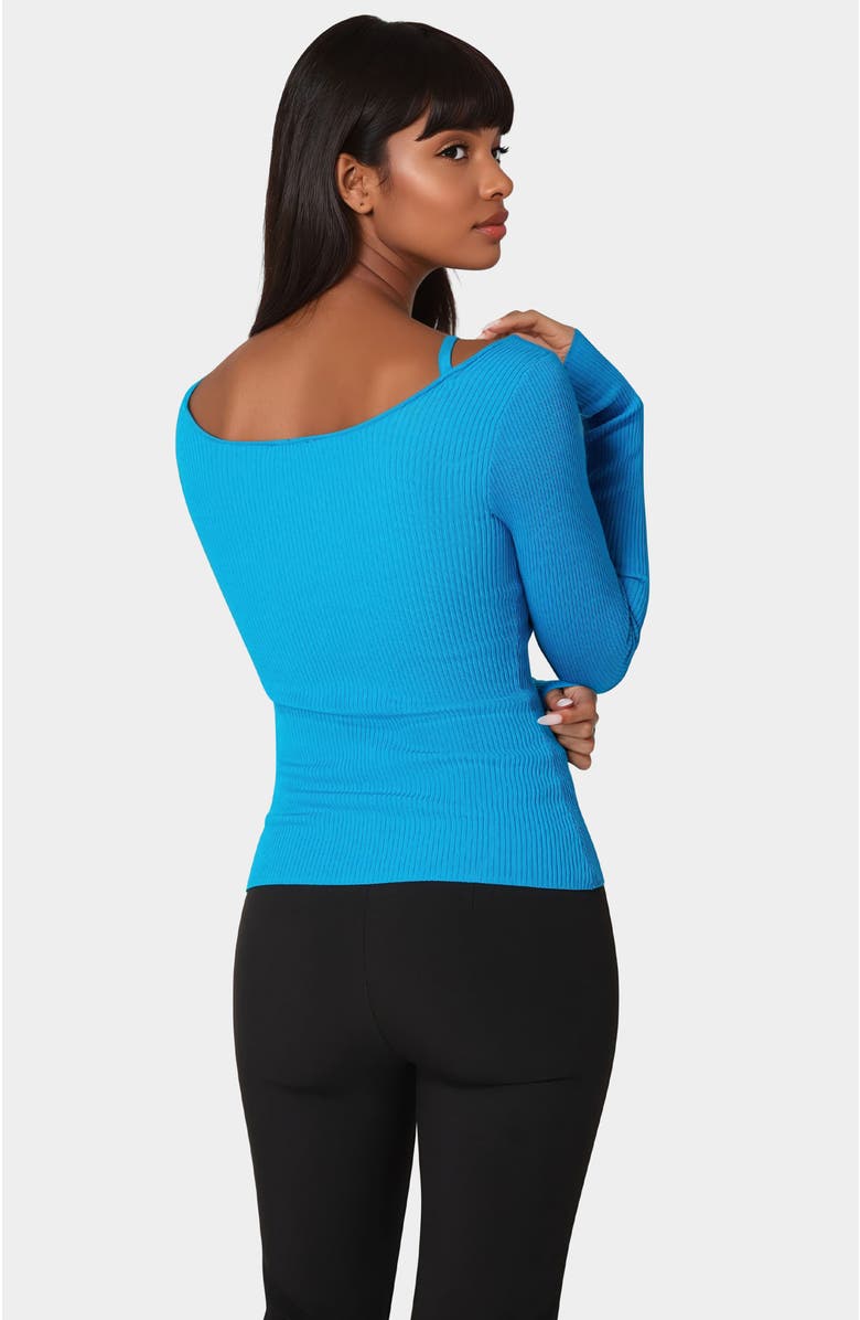 bebe Strap Detail Sweater Top, Alternate, color, Hawaiian Surf