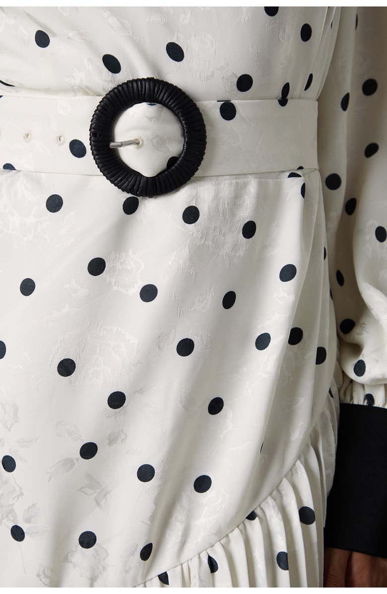 Coast Long Sleeve Pleated Midi Dress, Alternate, color, Mono