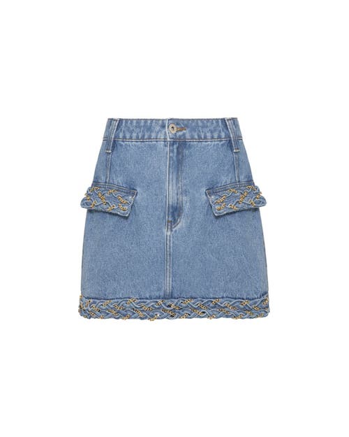 PATBO PATBO BRAIDED DENIM MINI SKIRT