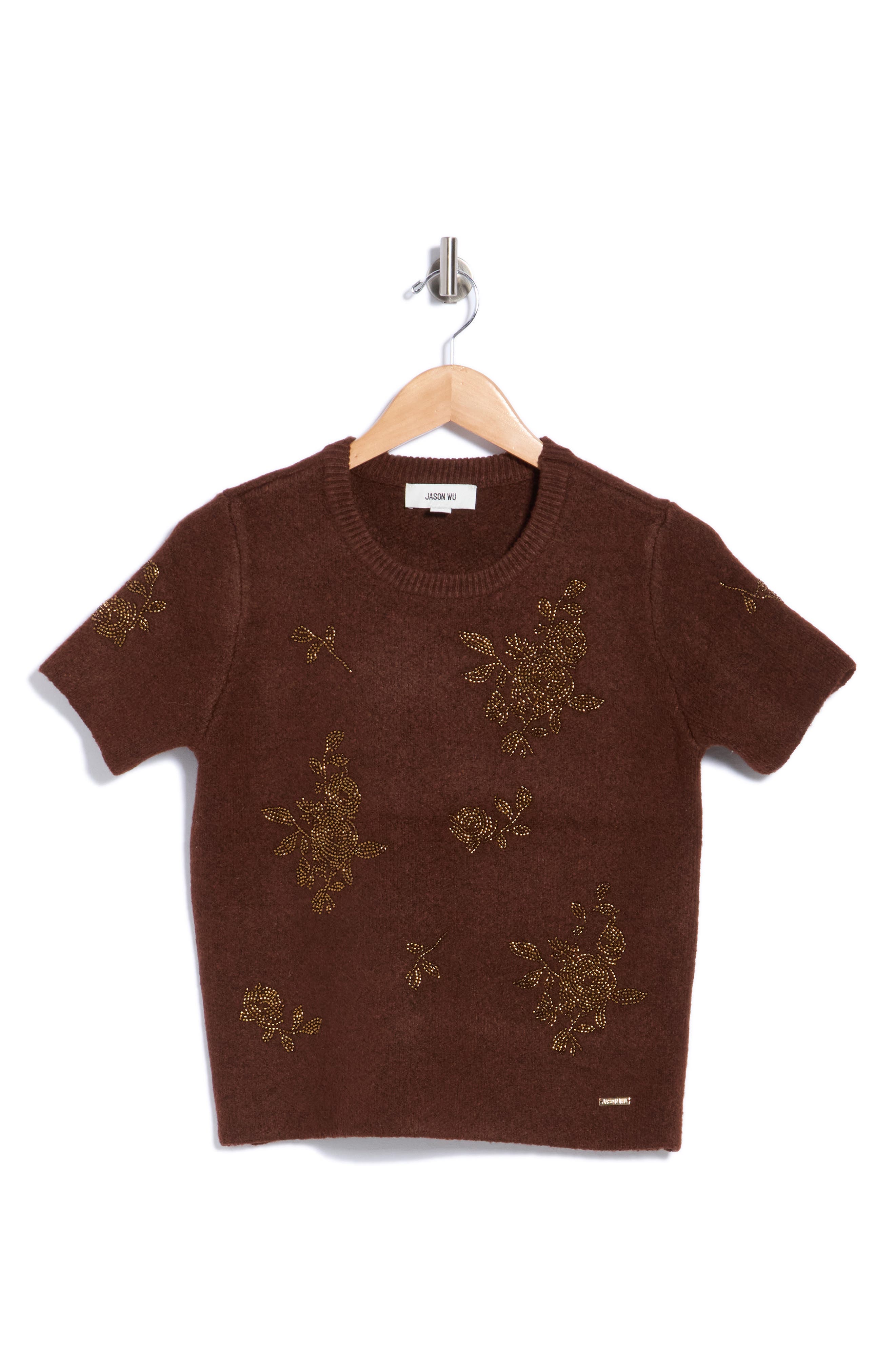 Beaded Short Sleeve Sweater