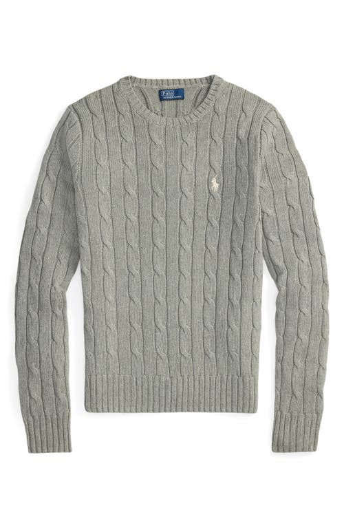 Polo Ralph Lauren Cable Cotton Crewneck Sweater In Green