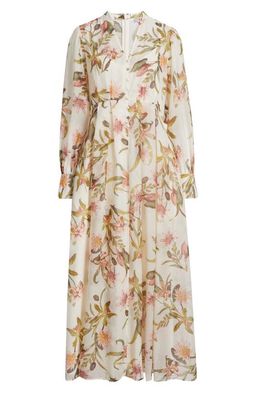 Chelsea28 Floral Long Sleeve Maxi Dress In Ivory Pink Bohem Botanical In Ivory- Pink Bohem Botanical