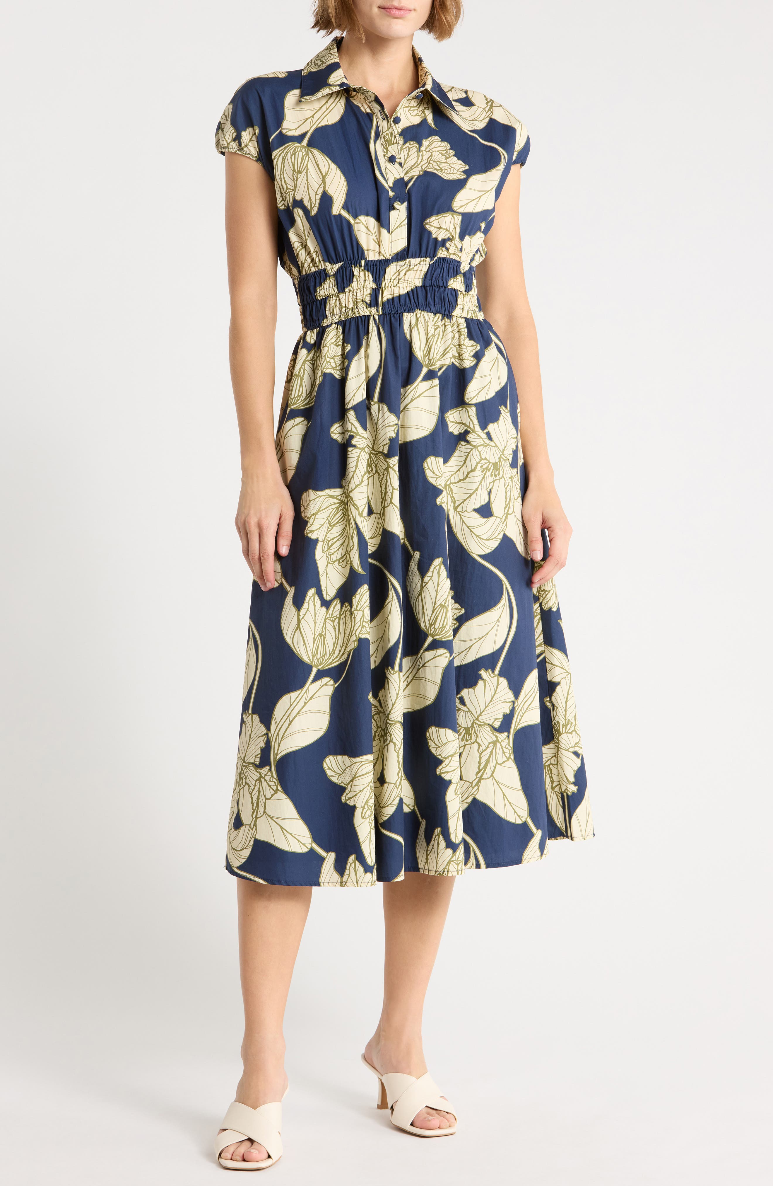 Alora Printed Cotton Shirtdress