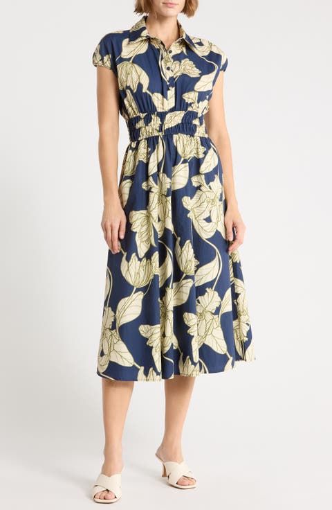 Alora Printed Cotton Shirtdress