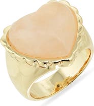 NORDSTROM RACK Semiprecious Rose Quartz Heart Ring
