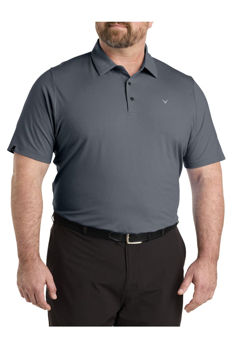 Big & Tall Classic Jacquard Golf Polo Shirt, Main, color, CAVIAR