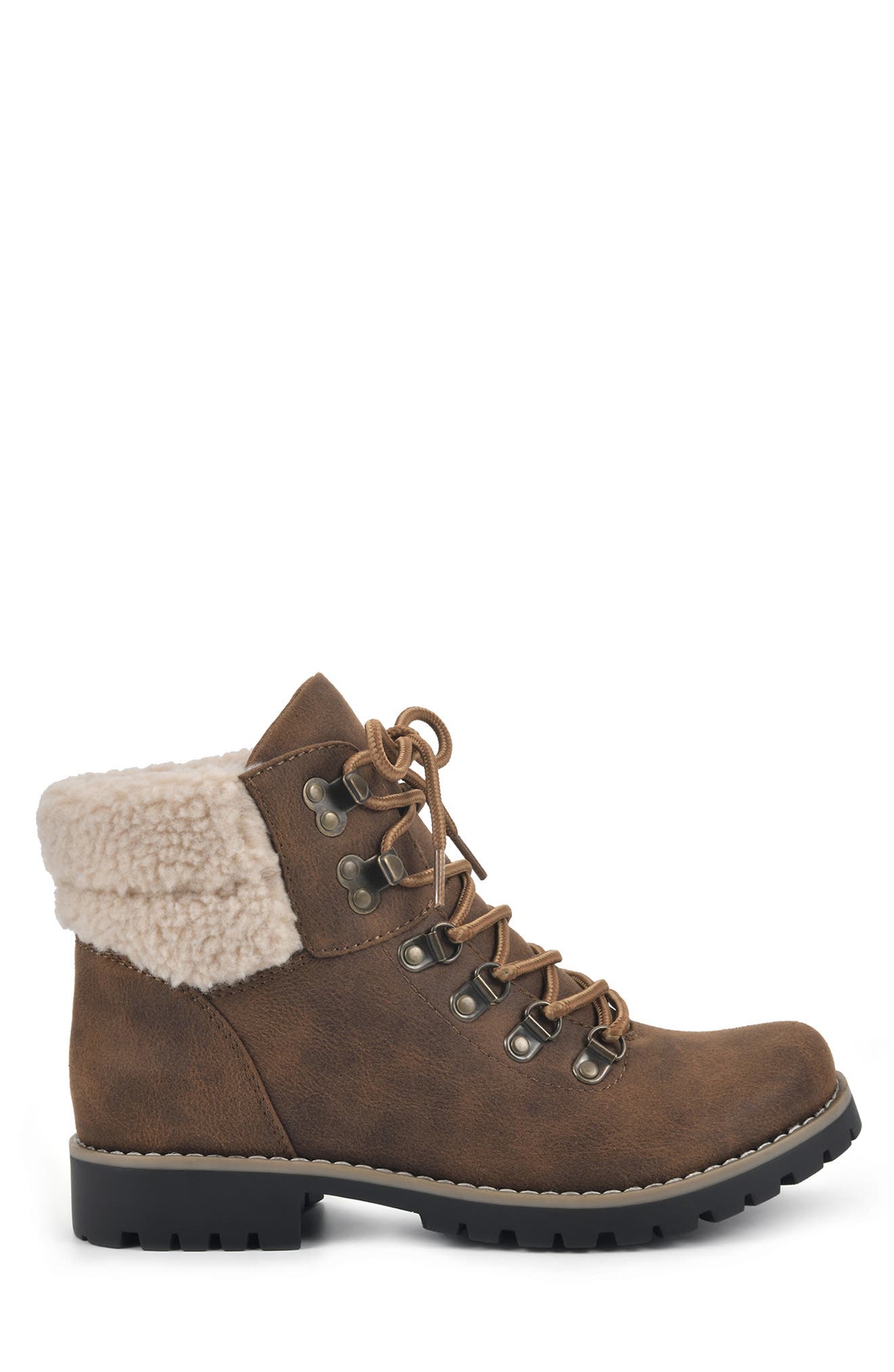 Pathfield Lace-Up Boot, Alternate, color, LT BROWN/ FABRIC/ FLEECE