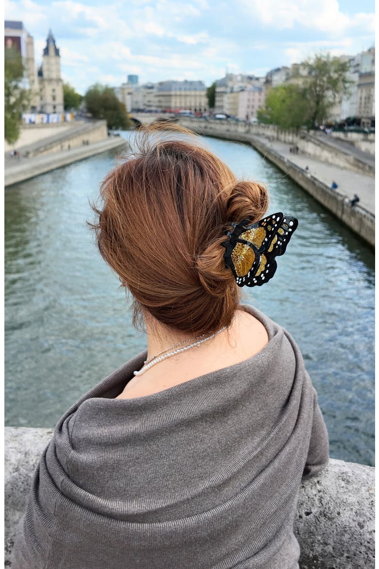 Monarch Hair Claw Clip, Alternate, color, GOLD