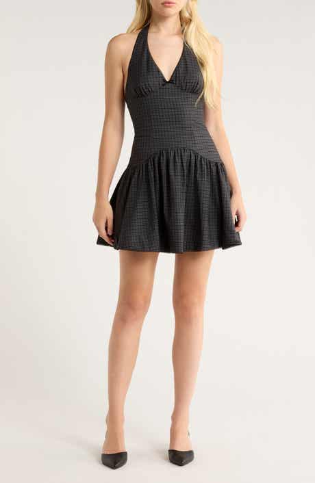 Nia Ollie Sleeveless Halter Minidress