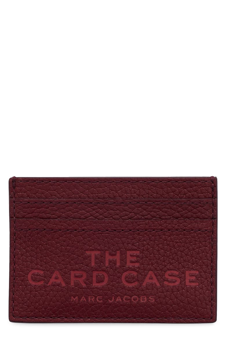 The Leather Card Case, Main, color, CHERRY