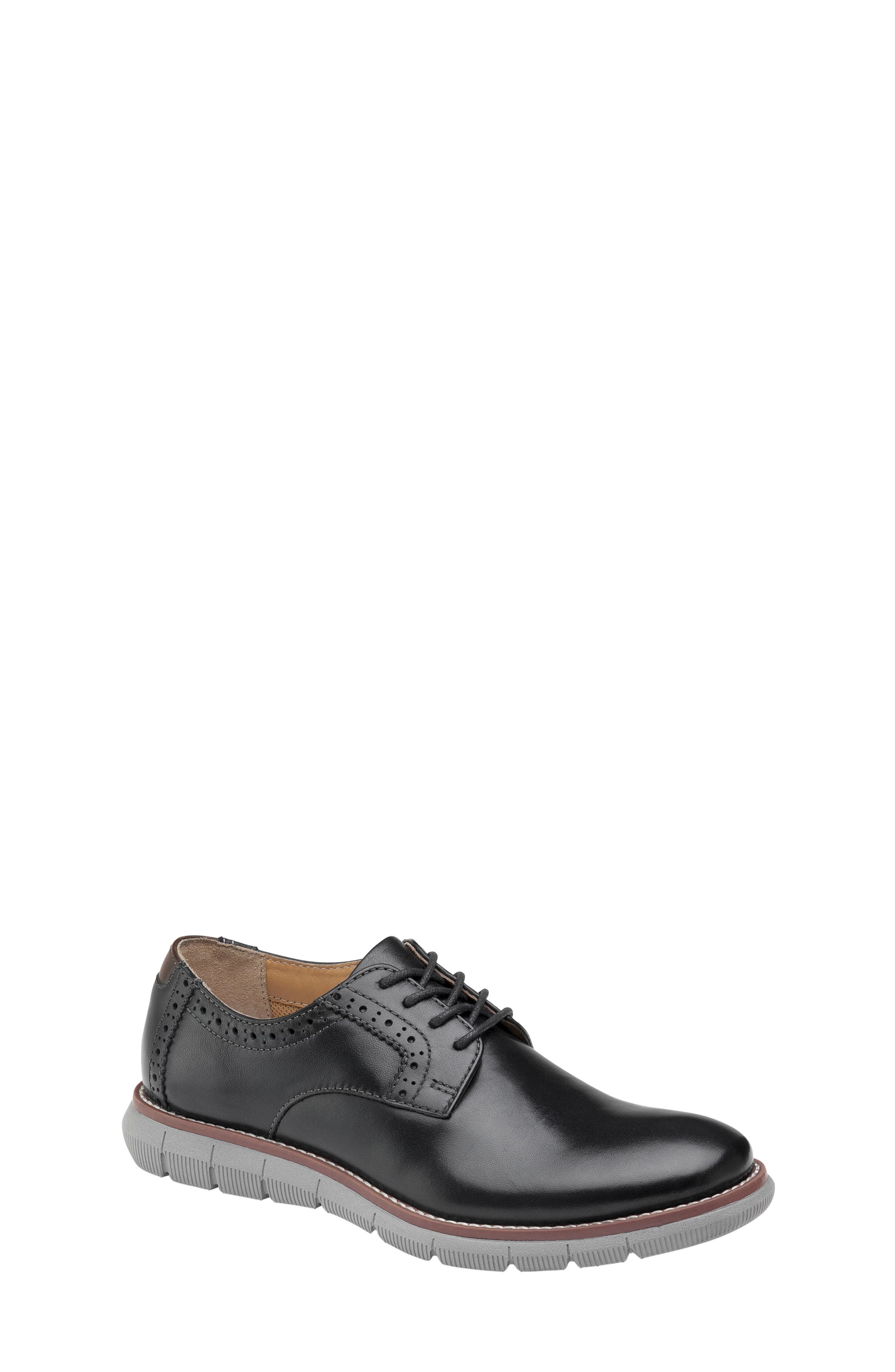 Kids' Holden Plain Toe Derby, Main, color, BLACK FULL GRAIN/GRAY SOLE