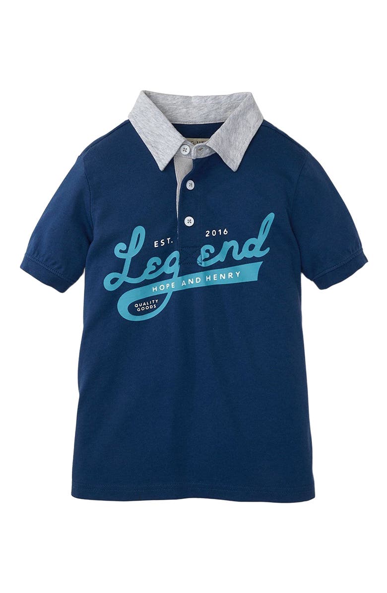 Hope & Henry Boys' Graphic Polo, Kids, Main, color, Blue