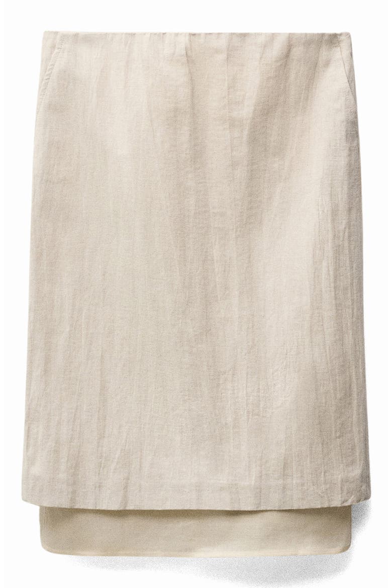 Layered Cotton & Linen Midi Skirt, Alternate, color, LIGHT/ PASTEL GREY