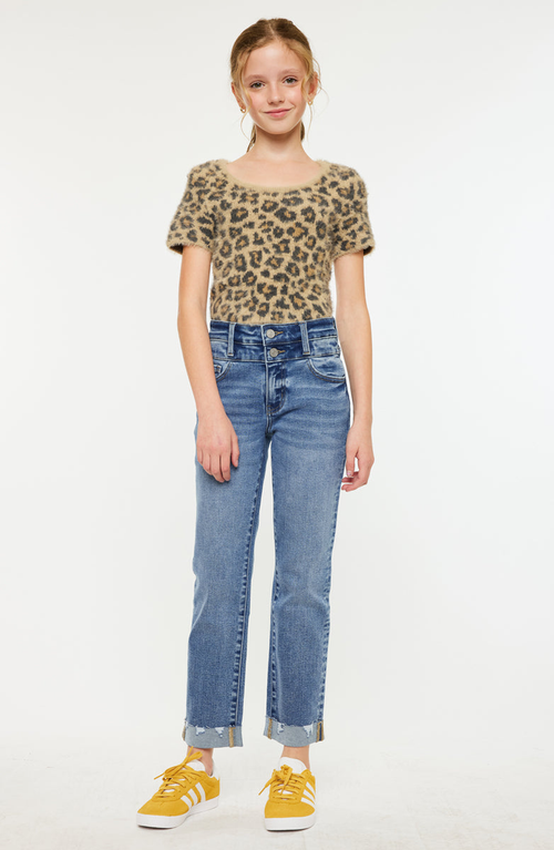 Kancan Kate High Rise Slim Straight Jeans In Brown
