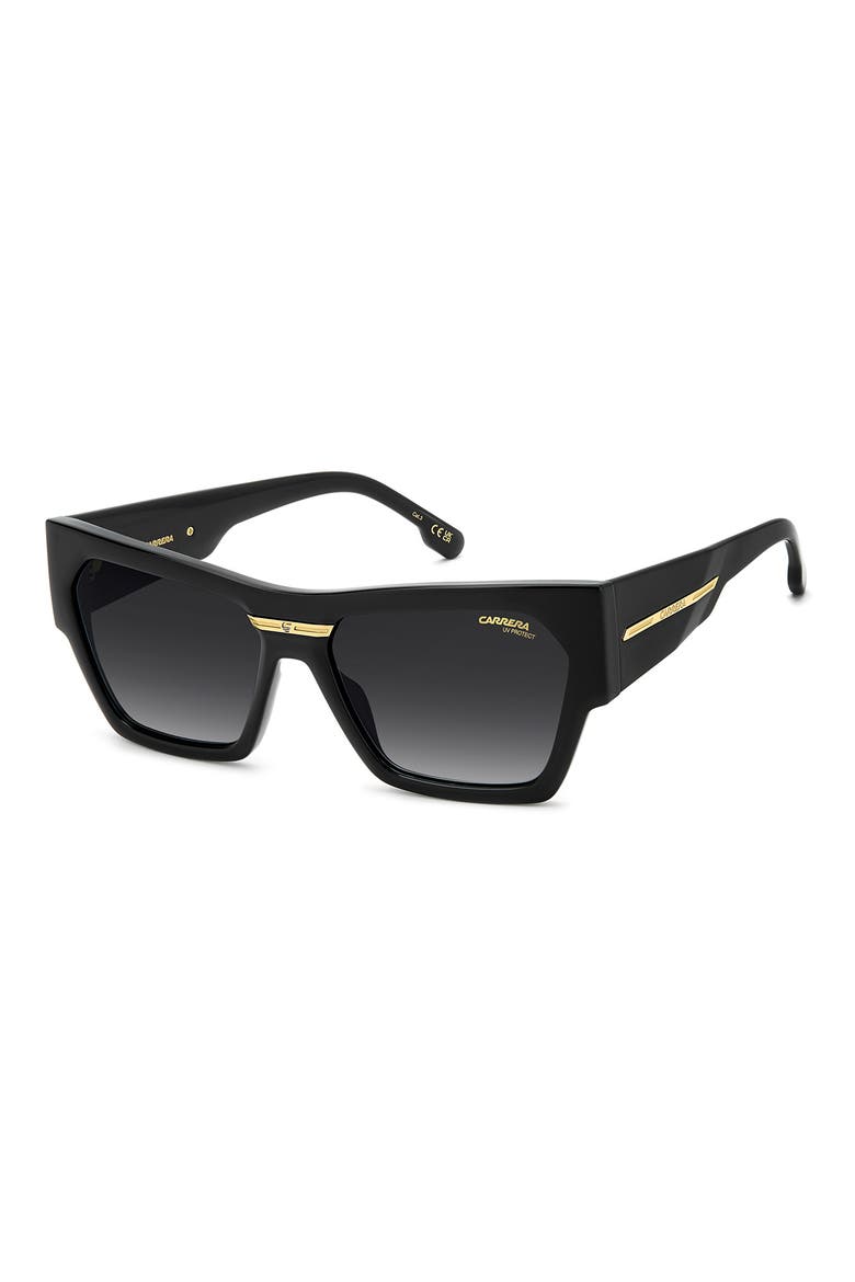 Victory 57mm Gradient Rectangular Sunglasses, Alternate, color, BLACK/ DARK GREY