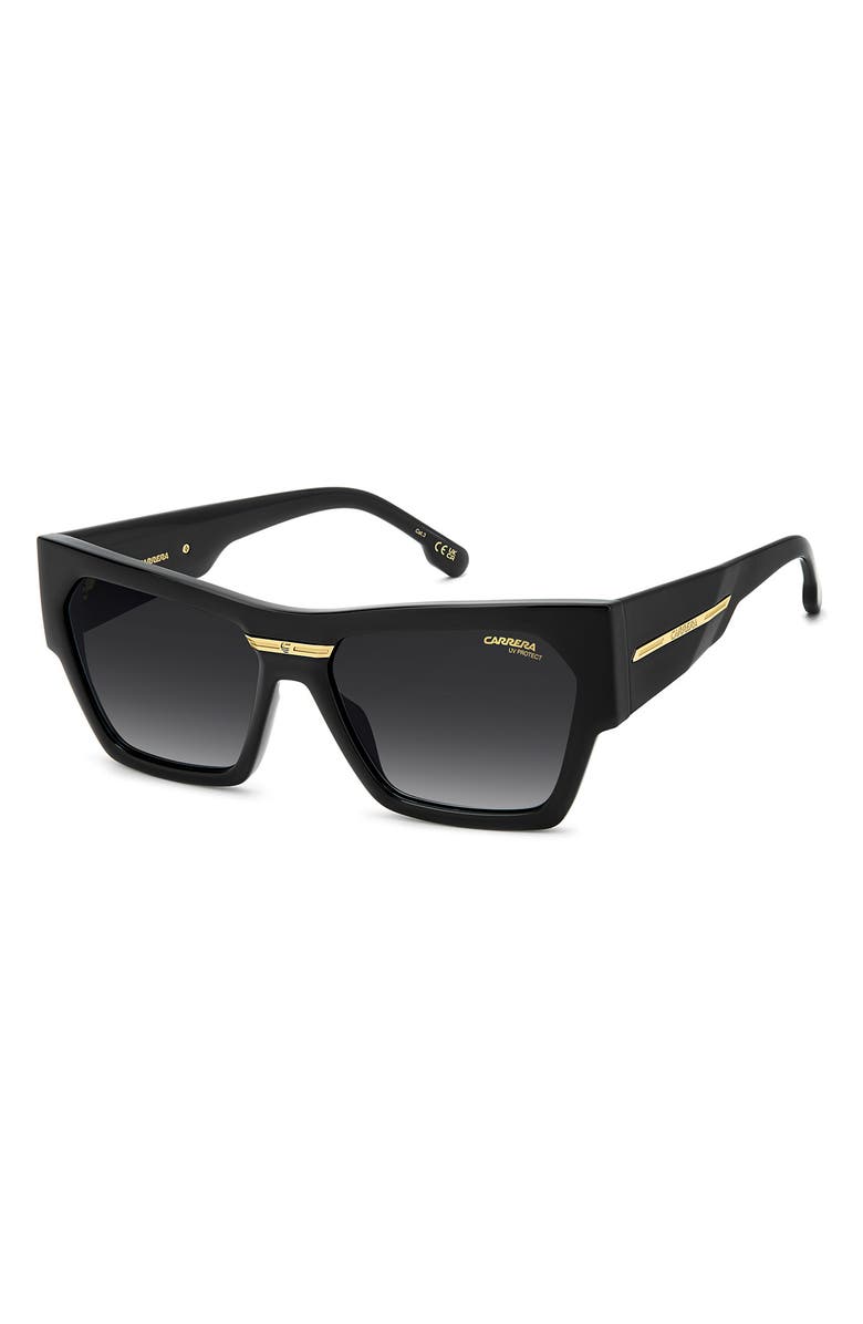 Carrera Eyewear Victory 57mm Gradient Rectangular Sunglasses, Alternate, color, Black/ Dark Grey
