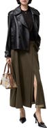 Burberry Wool Twill Midi Skirt