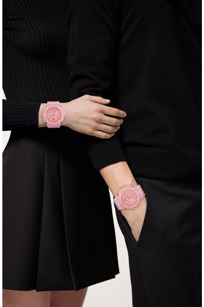 Real Active Chronograph Bracelet Watch, 45mm, Alternate, color, PINK ECOCERAMIC