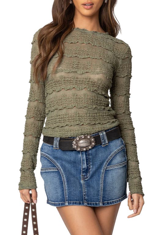 EDIKTED EDIKTED DAISEY TEXTURED SHEER LACE TOP