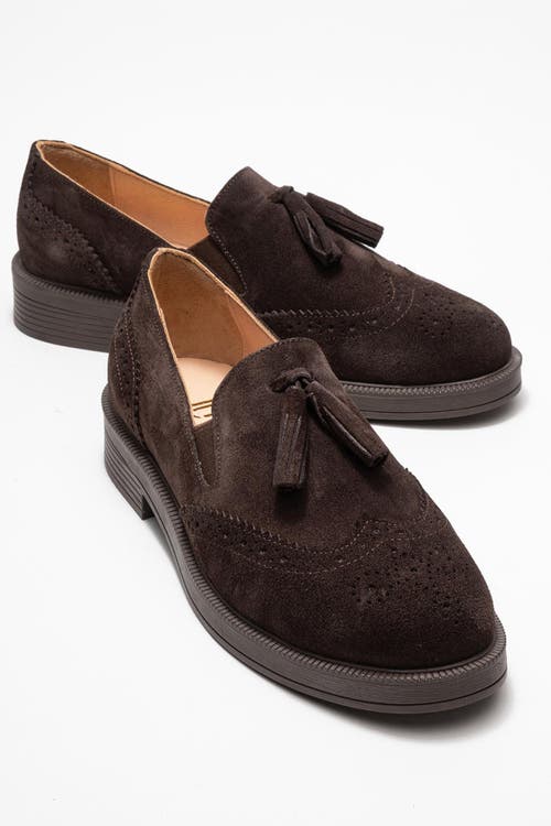 Forever & Always Shoes Alex Leather Tassel Loafers In Brown