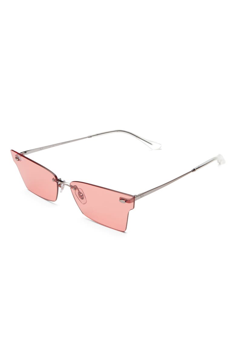 Ray-Ban 64mm Frameless Butterfly Sunglasses, Alternate, color, Pink