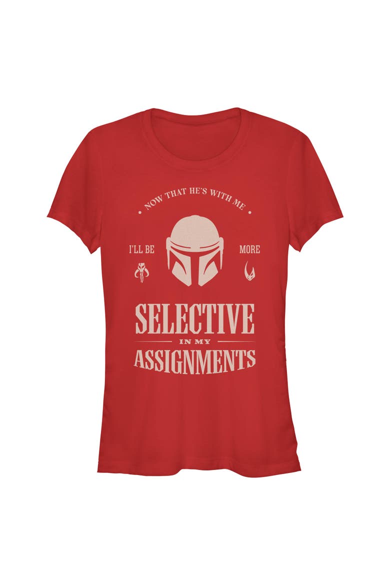 Junior's Selective In My Assignments Short Sleeve Graphic T-Shirt, Main, color, Red