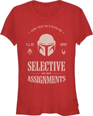 Star Wars: The Mandalorian and Grogu Junior's Selective In My Assignments Short Sleeve Graphic T-Shirt