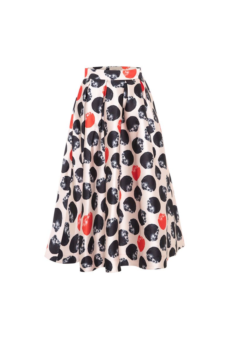 THEO The Label Clio Pleated Dot Skirt, Main, color, 