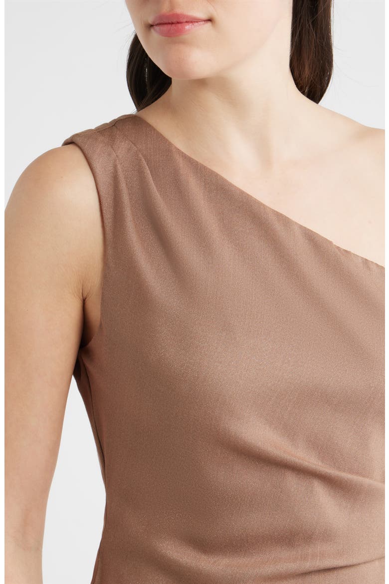 One-Shoulder Dress, Alternate, color, MOCHA