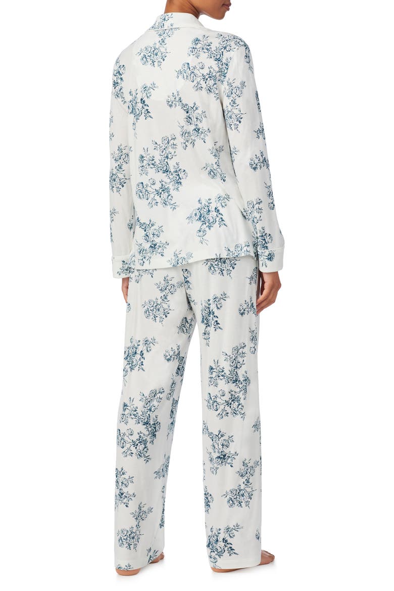 Print Cotton Blend Pajamas, Alternate, color, IVORY FLORAL