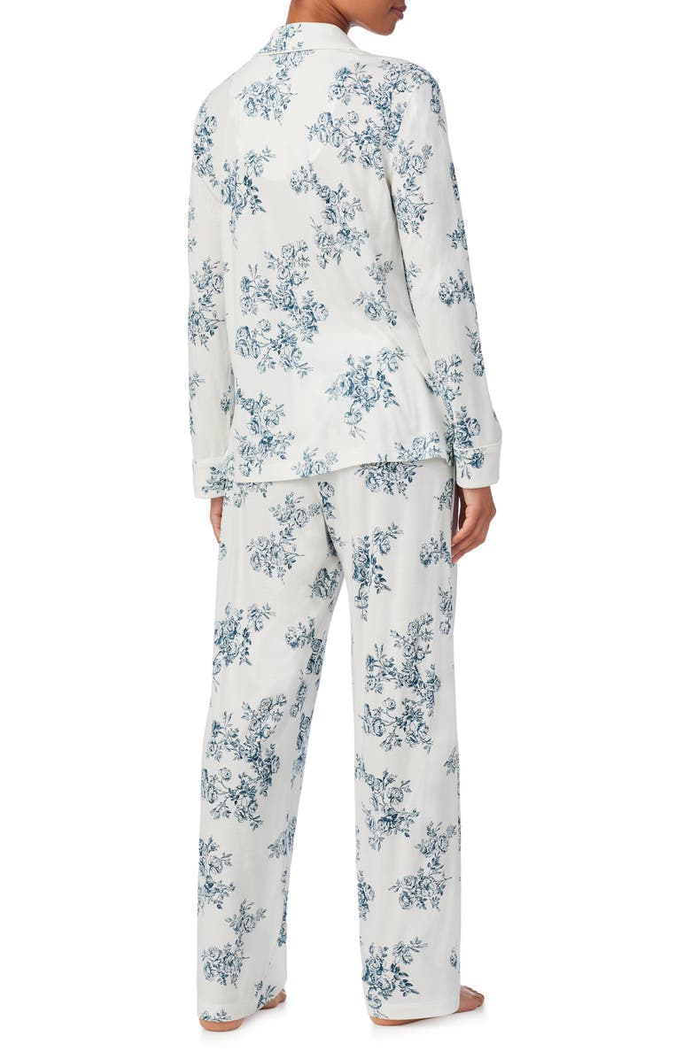 Lauren Ralph Lauren Print Cotton Blend Pajamas, Alternate, color, Ivory Floral