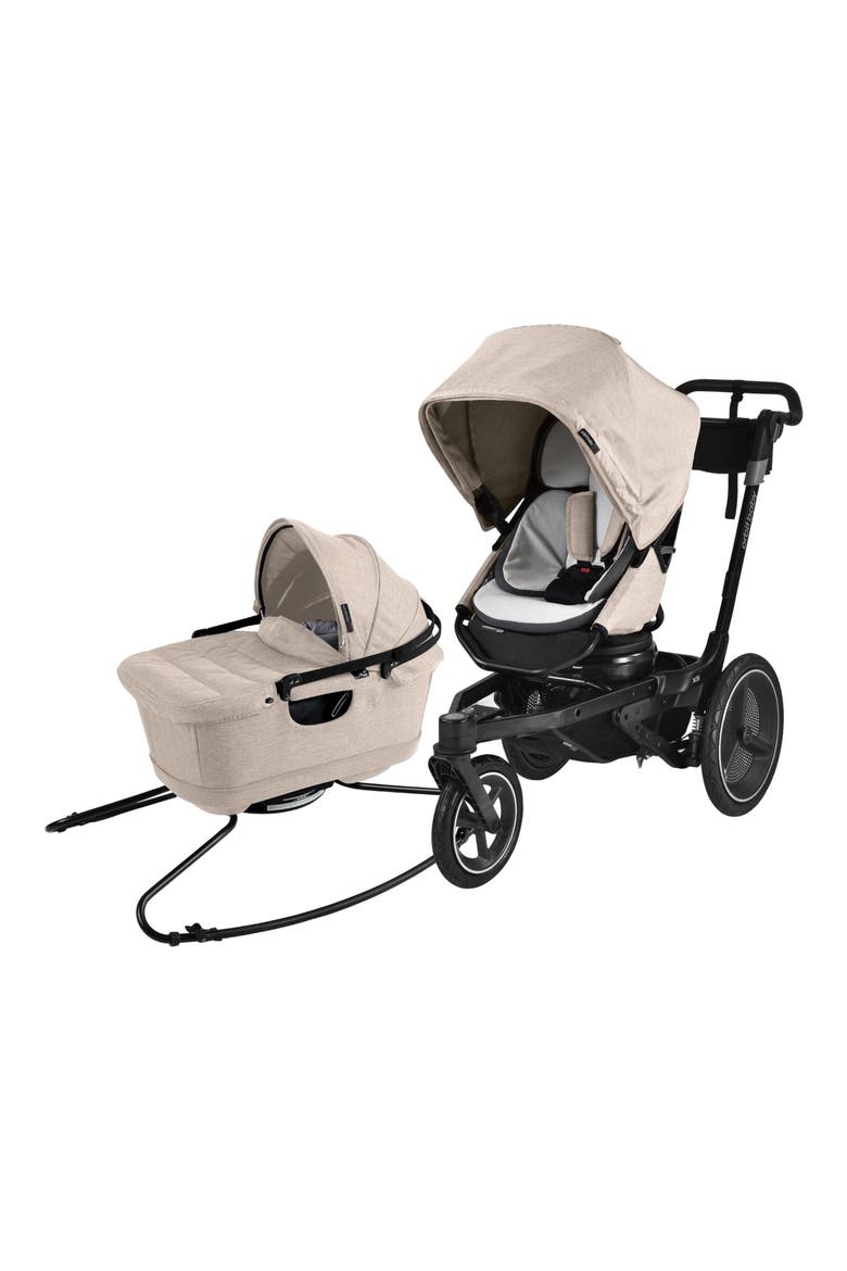 Jog & Lounge Bassinet & Stroller Travel System, Main, color, FLAX/ BLACK