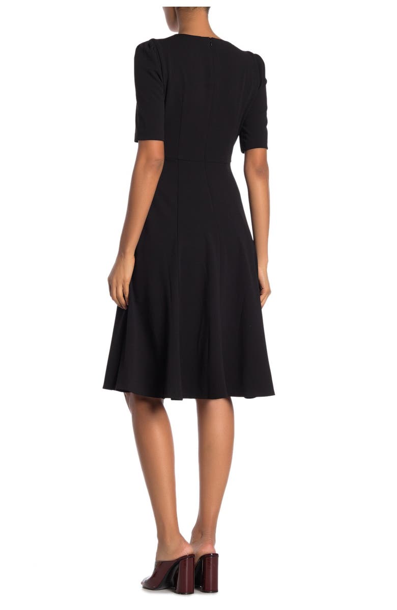 Donna Morgan V-Neck Stretch Crepe Dress, Alternate, color, Black
