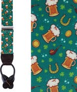 Trafalgar Cheers to St. Patrick's Day Silk Button End Suspenders