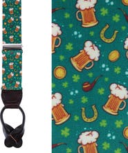 Trafalgar Cheers to St. Patrick's Day Silk Button End Suspenders
