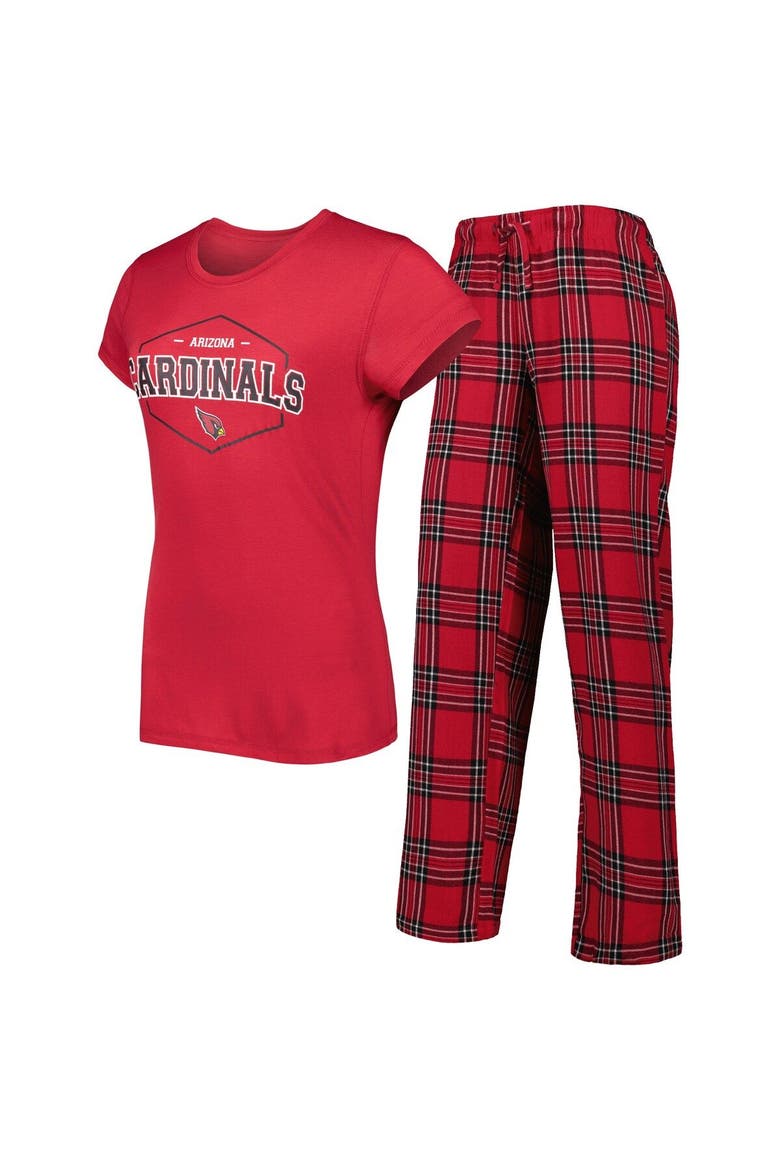 Women's Concepts Sport Cardinal/Black Arizona Cardinals Badge T-Shirt & Pants Sleep Set, Main, color, Cardinal