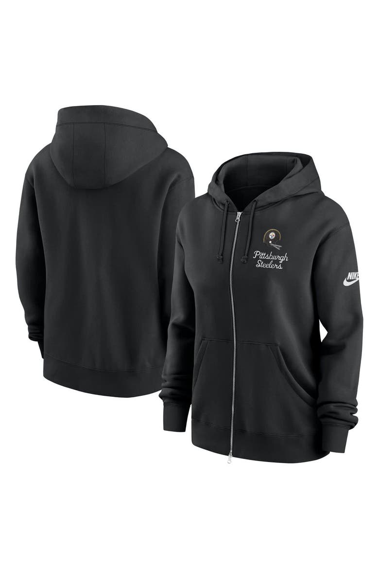 Women's Nike Black Pittsburgh Steelers Phoenix Rewind Full-Zip Hoodie, Alternate, color, Black
