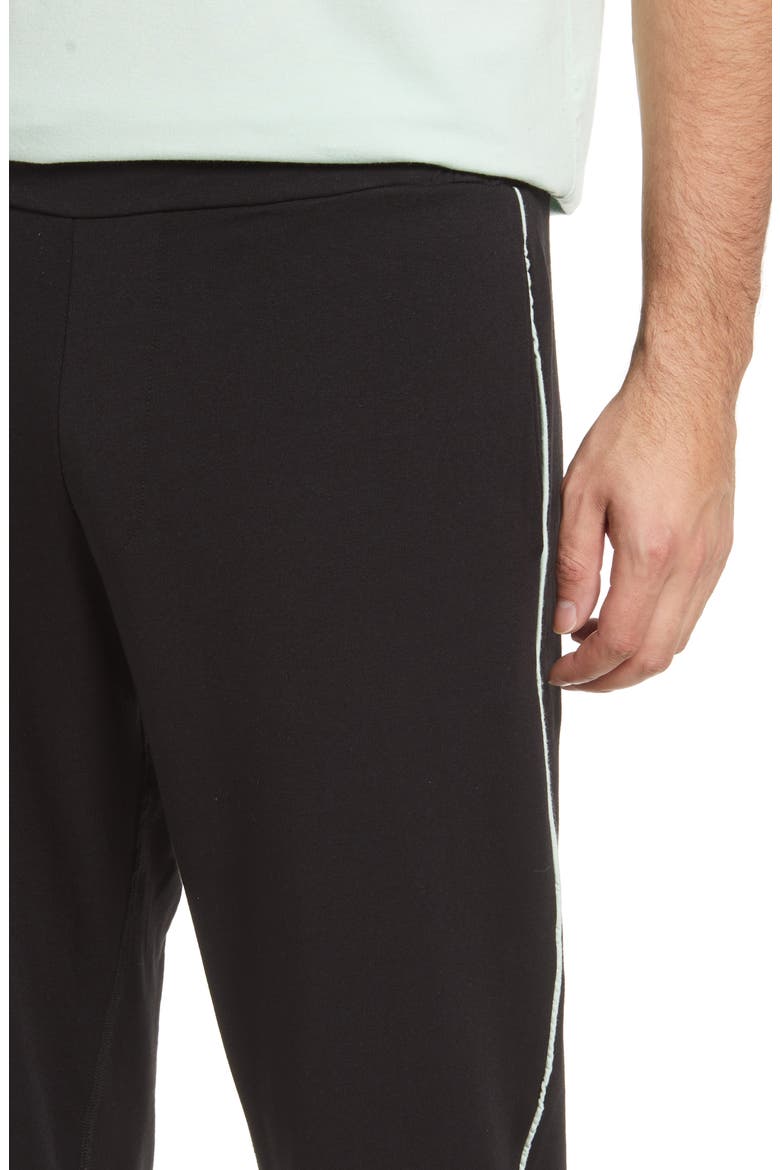 Men's Jogger Pajama Pants, Alternate, color, BLACK WITH MINT PIPING