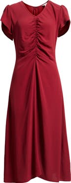 Caslon® Ruched Midi Dress