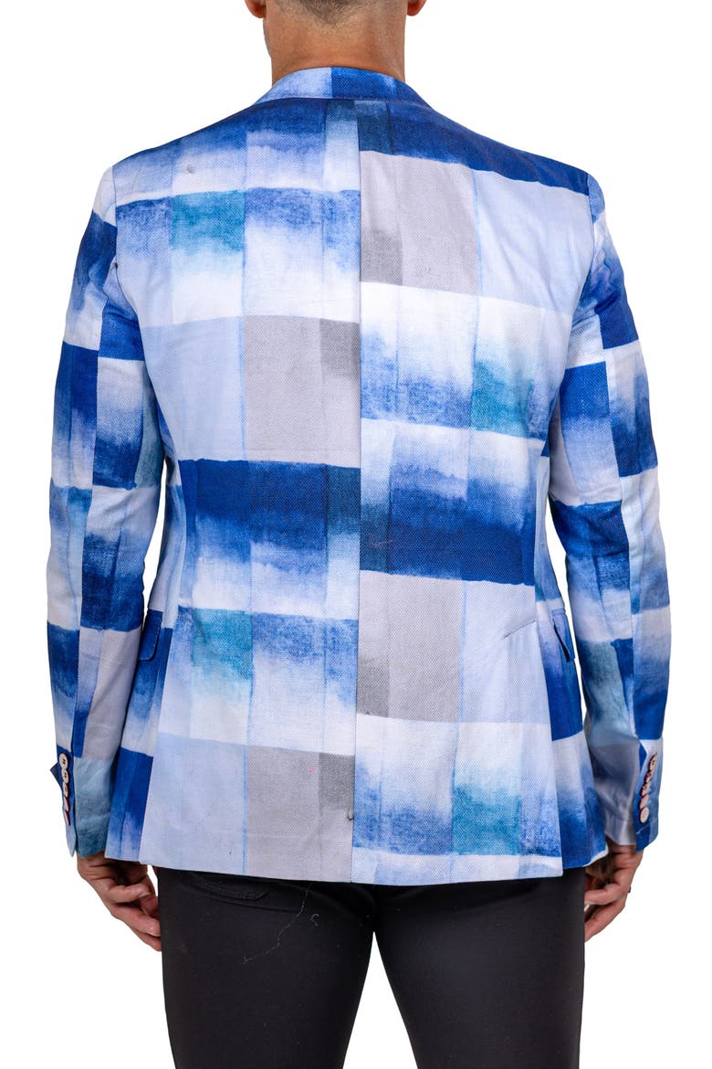 Unconstructed Marthyr021 Blue Cotton Patchwork Blazer, Alternate, color, BLUE