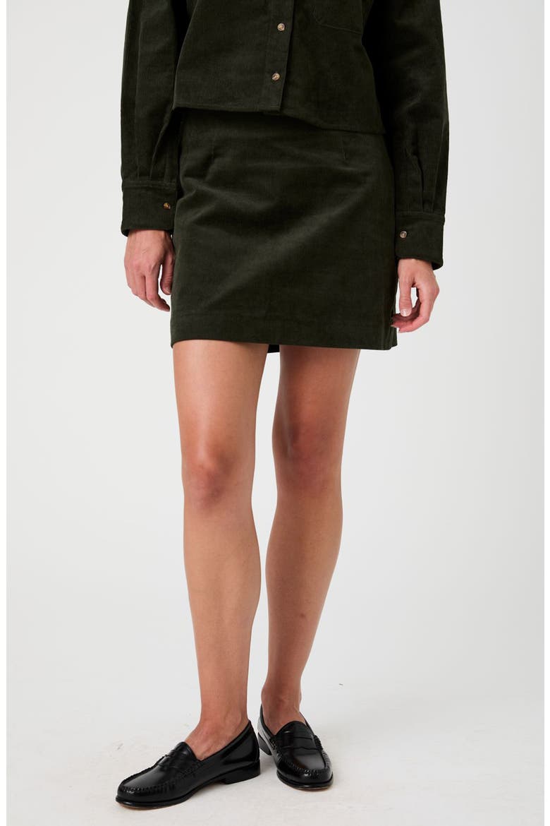Corduroy Miniskirt, Main, color, FOREST GREEN