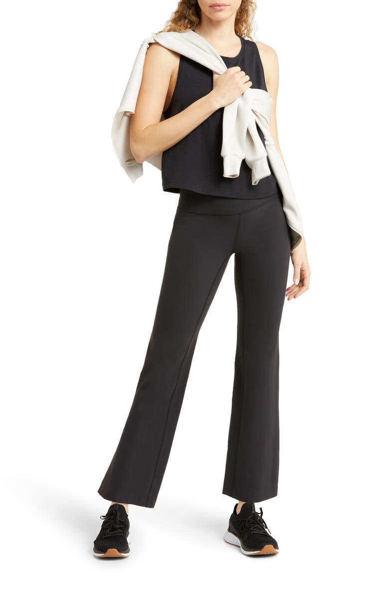 Zella Studio Luxe High Waist Flare Ankle Pants, Alternate, color,