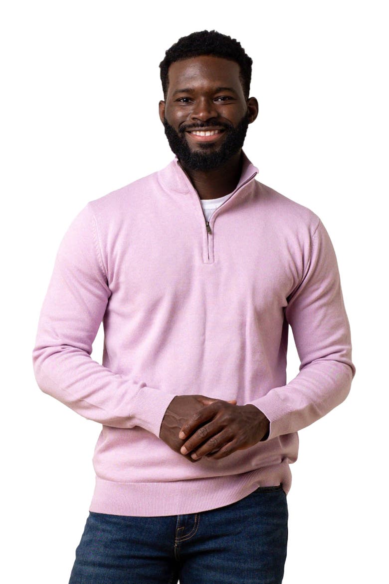 Men's Organic Fine Gauge Half Zip Sweater, Main, color, Lavender Marl