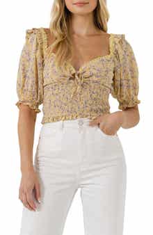 Floral Lace Smocked Top