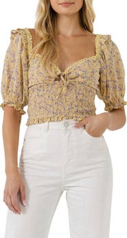 Endless Rose Floral Lace Smocked Top