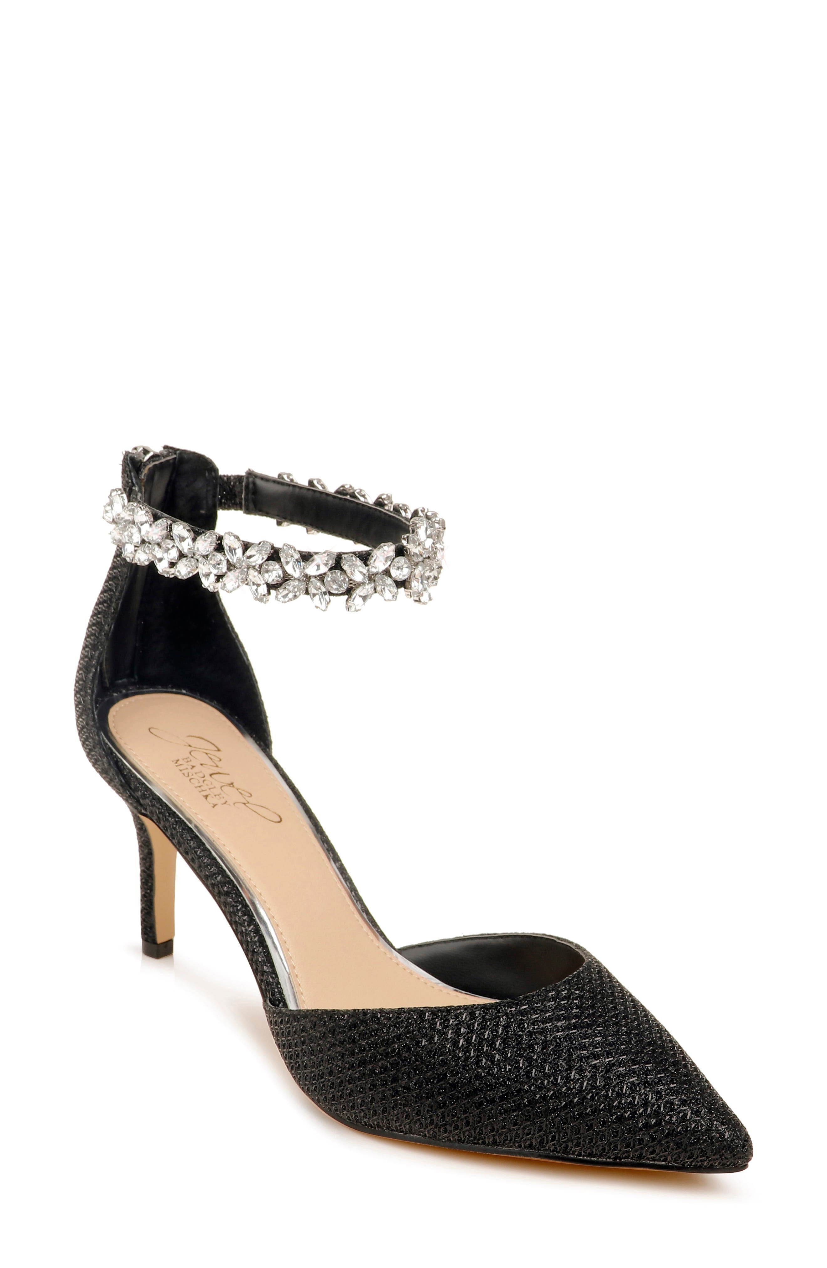 Jewel Badgley Mischka Raleigh Pointed Toe Ankle Strap Pump, Main, color, 