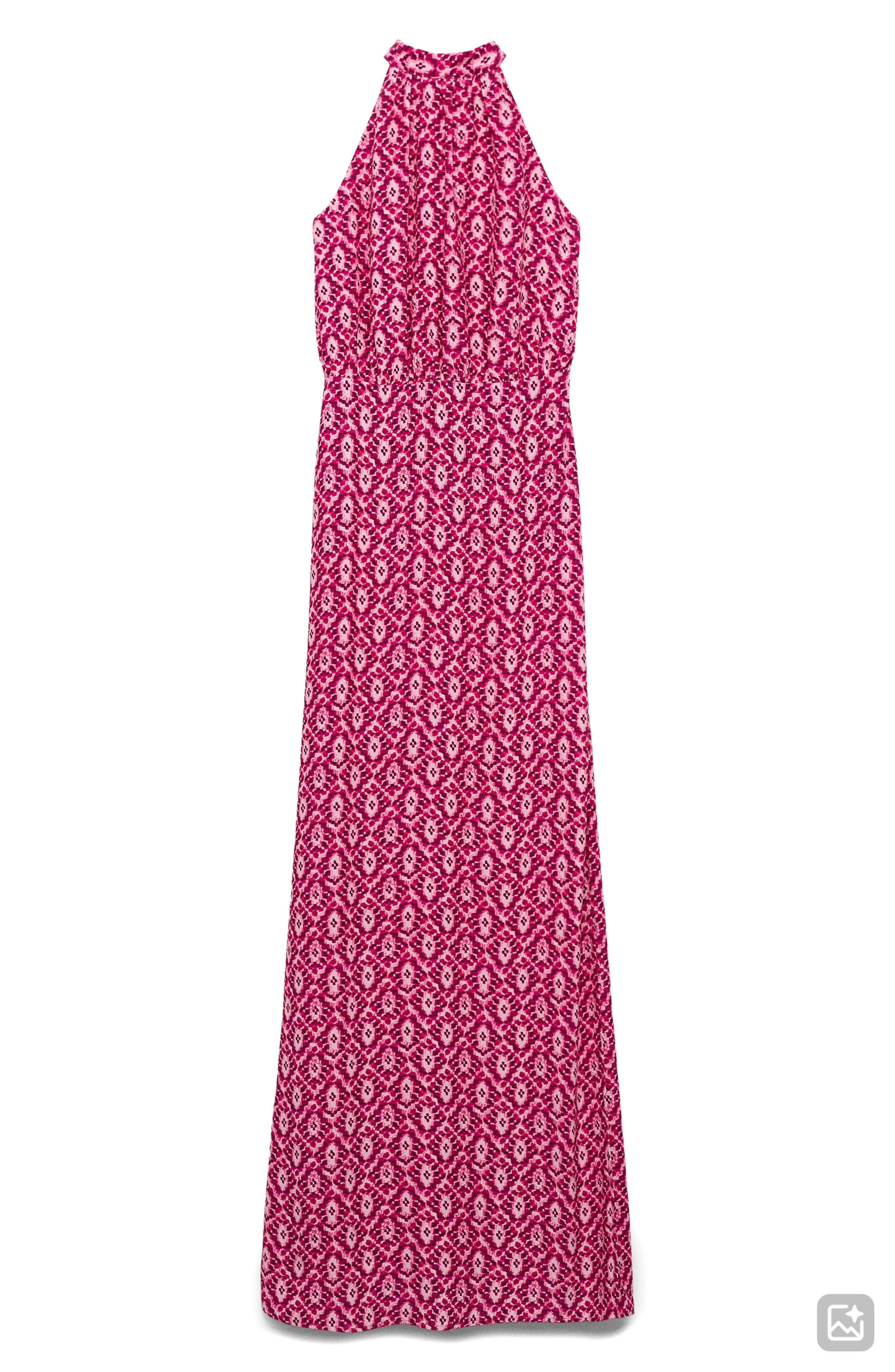 MANGO TEEN Print Halter Neck Maxi Dress (Women) | Nordstrom