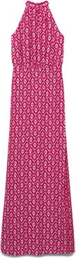 MANGO TEEN Print Halter Neck Maxi Dress